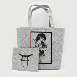 Horkos sac cabas gris clair astrologie japonaise : le rat