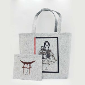 Horkos sac cabas gris clair astrologie japonaise : le singe